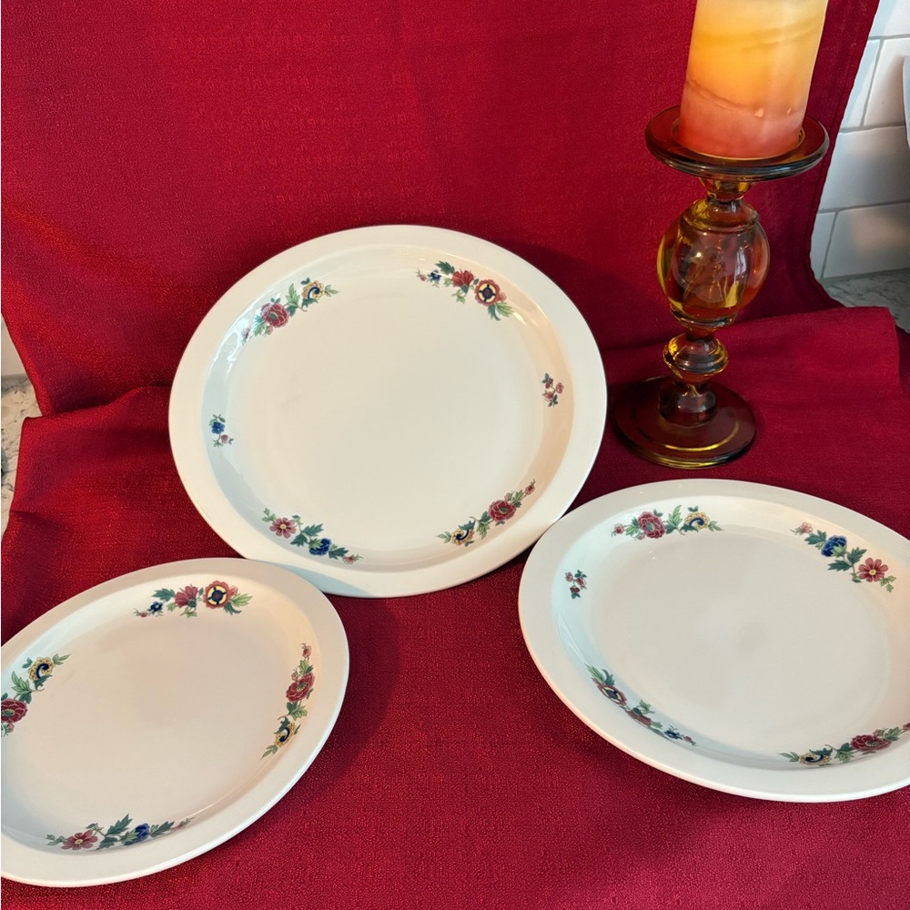 Three Syracuse China "Birds of Paradise" platters